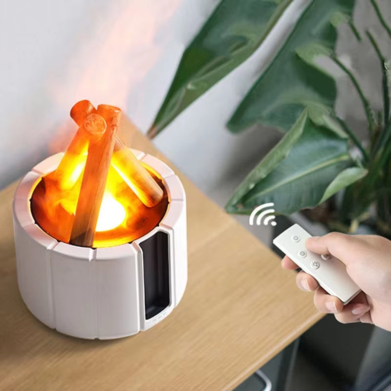 Aromatherapy Machine Campfire Flame Lamp, Remote Controlled 